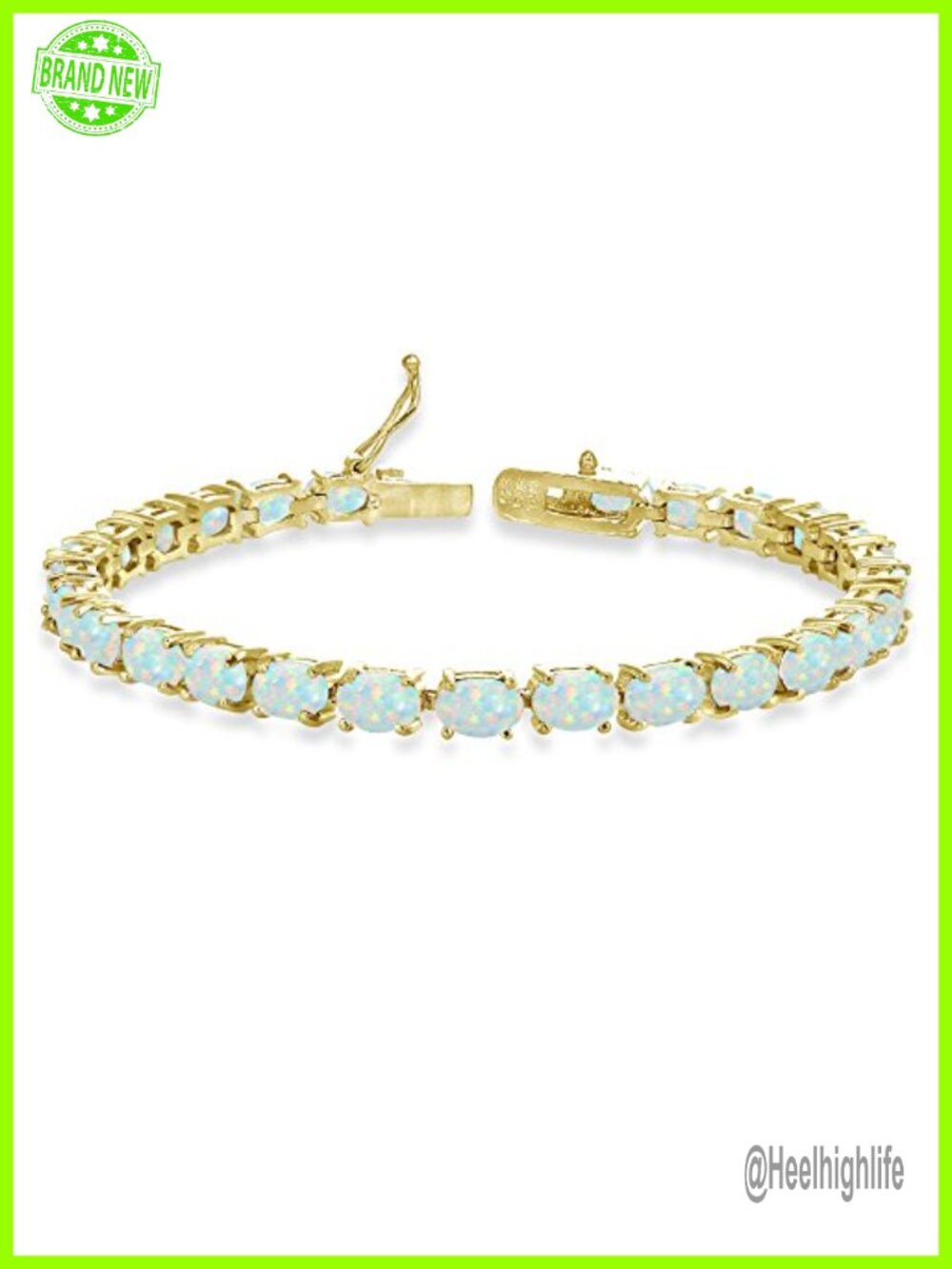 Genuine Opal Tennis Bracelet Sterling Silver 6x4mm Oval Cut Gift Box